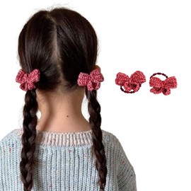 GFun Children's Ribbon Winter Set of 2 Cute, Hair Accessories, Kindergarten Entrance Ceremonies, Graduation Ceremonies, Recitals, Yukata, Clothes, Red