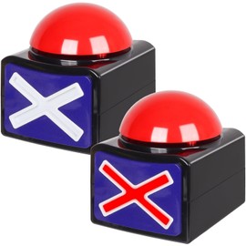 SOYTO Zumbadores de Respuesta de Juego, Zumbador Grande，Botones para Juego Respuestas, Ideal para concursos, Clases, Fiestas, Juegos y Mucho más (2PCS)