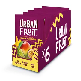 URBAN FRUIT Mango & Passionfruit - Sharing Pack - Gently Baked Fruit - Healthy - Vegan - 6 x 85g