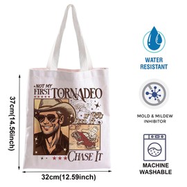 Not My First Tornadeo Tote Bag Not My First Tornadeo Fan Gift Weather Lover and Storm Chaser Shopping Bag Movie Inspired Gift (TB, Chase It Tote CA)