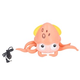 Octopus Bath Toys Electric Sensor Amphibious Floating Crawling Octopus Bathtub Pull Toy Great Gifts for Kids ToddlerOrange