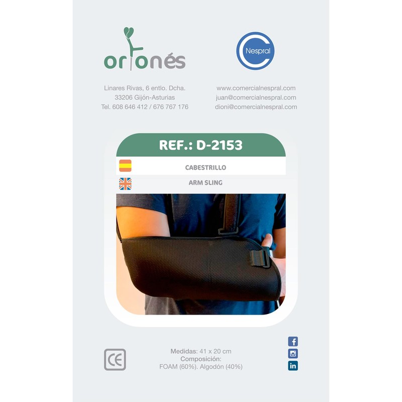 Ortones - Adjustable Arm Sling for Arm and Shoulder with