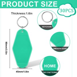 NQEUEPN 30pcs Sublimation Keychain Blanks, Blank Hotel Keychains Bulks Rhombus Motel Keychain Blank with Ring for DIY Crafts Ornament Zipper Pulls Backpack Labels Tags