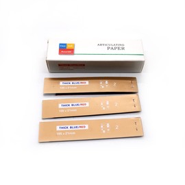 Impresionante Smile - Papel articulado dental azul/rojo, 12 libros, 144 tiras para ajustes oclusales e interproximales