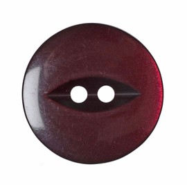 Plush Addict 10 Pack of Round Burgundy Fish Eye Buttons for Sewing, Knitting, Creative Crafts and Accessories - Burgundy - 19mm / 30 Lignes