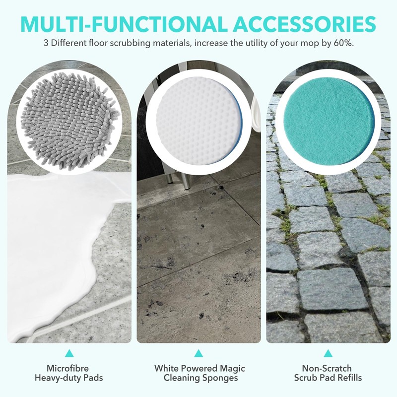 Frescares S7000 Series Upgraded Steam&Scrub Mop Pads Kit for Shrak,S8201