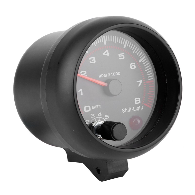 3.75in Black Racing Car Tachometer 0‑8000 RPM 12V Universal Automobile