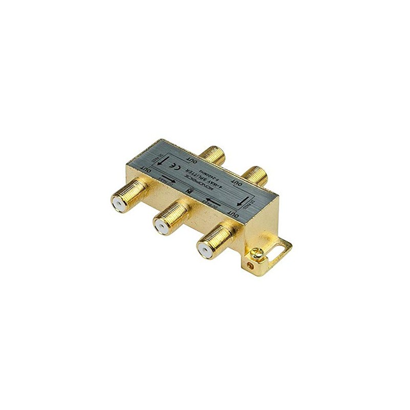 Monoprice Premium 4-Way Coax Cable Splitter - F-Type Screw, for