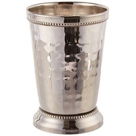 Elegance 12 oz Hammered Mint Julep Cup, Large, Silver
