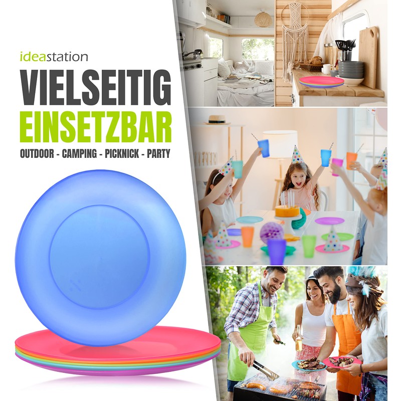 idea-station Neo Reusable Plastic Plates 6 x 21.5 cm –