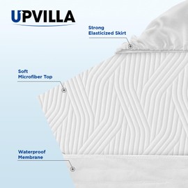 Upvilla Twin XL Mattress Protector Waterproof - Machine Washable, Noiseless Bed Mattress Pad Cover with Deep Pocket for 8 to 21 Inch Mattresses