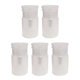 Plastic Pump Dispenser with Anti-Push Cap 60ml for Nail Remover Alcohol and More (5 White)