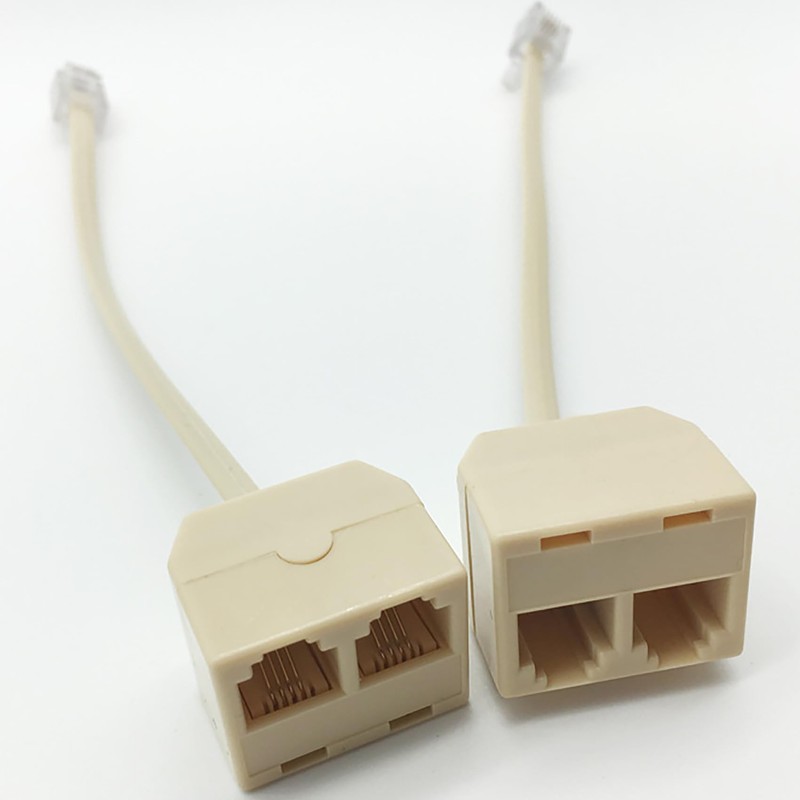 tunghey 2Pack Two Way Telephone Splitters, Male to 2 Female
