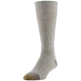 GOLDTOE Men's Harrington Crew Socks, Multipairs, Khaki Assorted 2 (6-Pairs), Shoe Size: 6-12.5