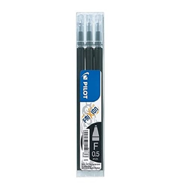 Pilot Refills for Frixion Clicker Rollerball 0.5 mm (Pack of 3) - Black