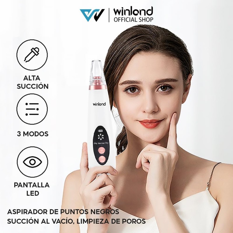 Winland Aspirador de puntos negros eléctrico, herramienta limpiadora de puntos