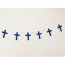 Finland Flag Pack of 40 Finland Flag Finland Garland 11.4 m Finland Flag Finland National Flag 14 x 21 cm for Garden Bar Decorations (Finland)
