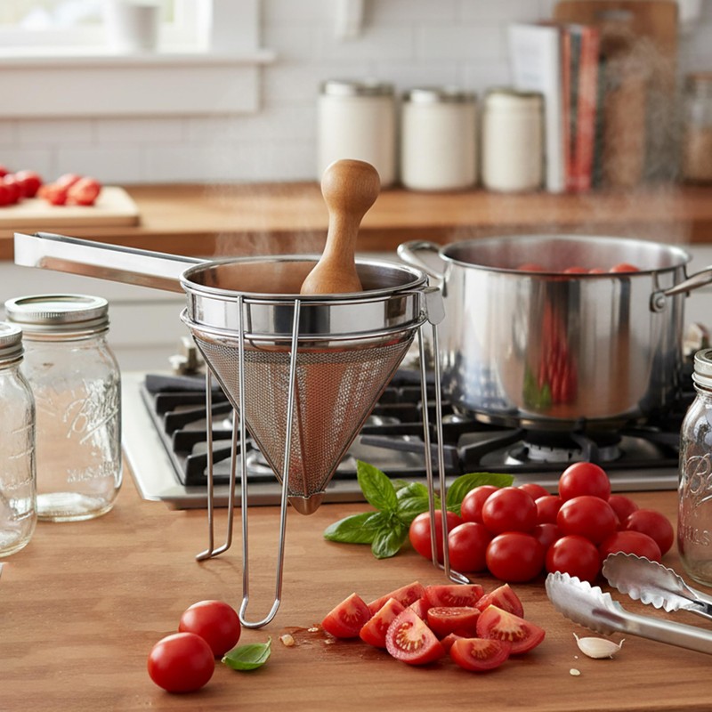 Norpro 642 Stainless Steel Chinois with Stand and Pestle Set,