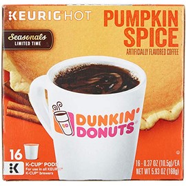 Dunkin Donuts Pumpkin Spice Flavor K-Cups for Keurig Coffee Brewers, 16 Count