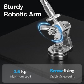 Compact 4-Arm Soldering Aid Third Hand with Magnetic Base, 360° Adjustable PCB Holder, Portable Third Hand Soldering Stand for Electronics, Car Repair & Model Making Work