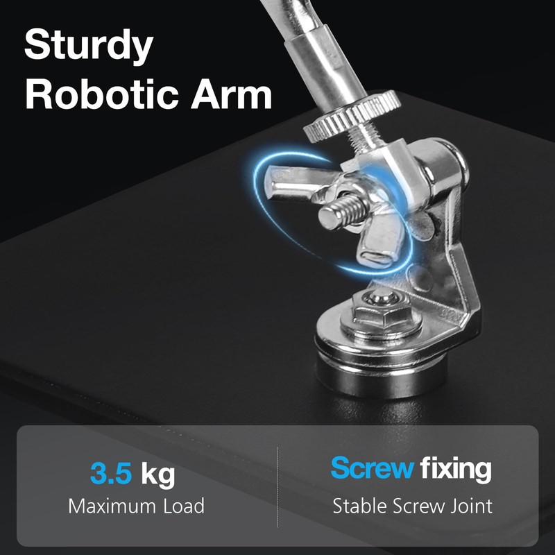 Compact 4-Arm Soldering Aid Third Hand with Magnetic Base, 360°