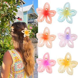 Pack of 6 Flower Hair Clips Flower Hair Clip Acrylic Hair Clips for Women Flower Clips for Thick Thin Hair Strong Hold Hair Clip