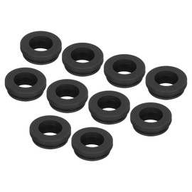 MECCANIXITY 10Pcs Snap Rubber Grommet Plug Mount Dia 15mm ID 11mm Narrow Groove Width 2mm Seal Anti-Scratch for Electrical Box Cable Pipes Black