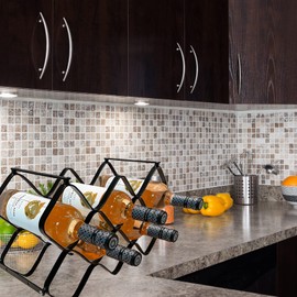 Yehchi Countertop Wine Rack Freestanding,Metal Lattice 10 Bottle Wall Mountable Wine Rack Free Mobile Small Wine Rack Holder,Tabletop Wine Storage Rack Holder Home Kitchen Bar Cabinet Black