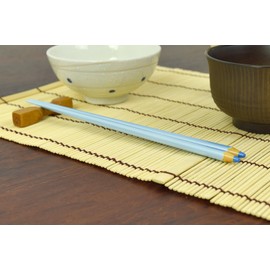 aoba Chopsticks Dishwasher Safe, Natural Wood Color Pencil Flora Light Blue 22.5 cm