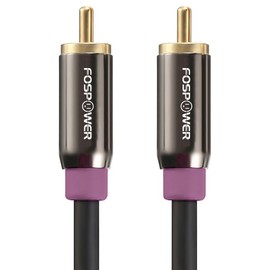 FosPower Subwoofer Cable (10 FT) RCA to RCA Audio Stereo Cable, Male to Male - Dual Shielded Cord | 24K Gold Plated Connector | Corrosion Resistant | Clean Sounding Signal