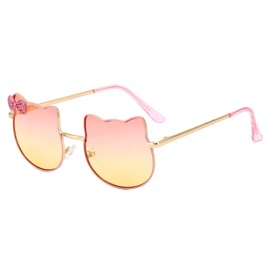 Hifot Children's Sunglasses for Girls, Children's Aviator Glasses with Stainless Steel Metal Frame, Toddler Sunglasses, Children Sunglasses, 3-12 Years, Pink 5