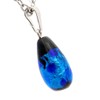 Gold Stone Firefly Glass Necklace, Blue, Drop, Pendant, Okinawa, Dragonfly,