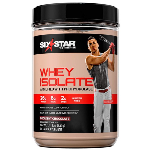Six Star Whey Protein Isolate 100% Whey Isolate Protein Powder | Whey Protein Powder for Muscle Gain | Post Workout Muscle Recovery + Muscle Builder | Vanilla Protein Powder (20 Servings)