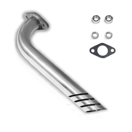 JMCHstore Header Exhuast Pipe Kit For Coleman CT200U BT200X KT196, Predator 212 Baja MB200 Doodlebug Mini Bike, Axis M200 212CC, Hisun 196cc Monster mega moto Engine, Go Kart (Silver)