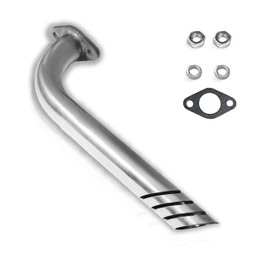 JMCHstore Header Exhuast Pipe Kit For Coleman CT200U BT200X KT196, Predator 212 Baja MB200 Doodlebug Mini Bike, Axis M200 212CC, Hisun 196cc Monster mega moto Engine, Go Kart (Silver)