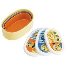 Skater SRS3S Sealing Container, Storage Container, Bento Box, Trinket Box, 3-piece Set, Minions 3, Made in Japan