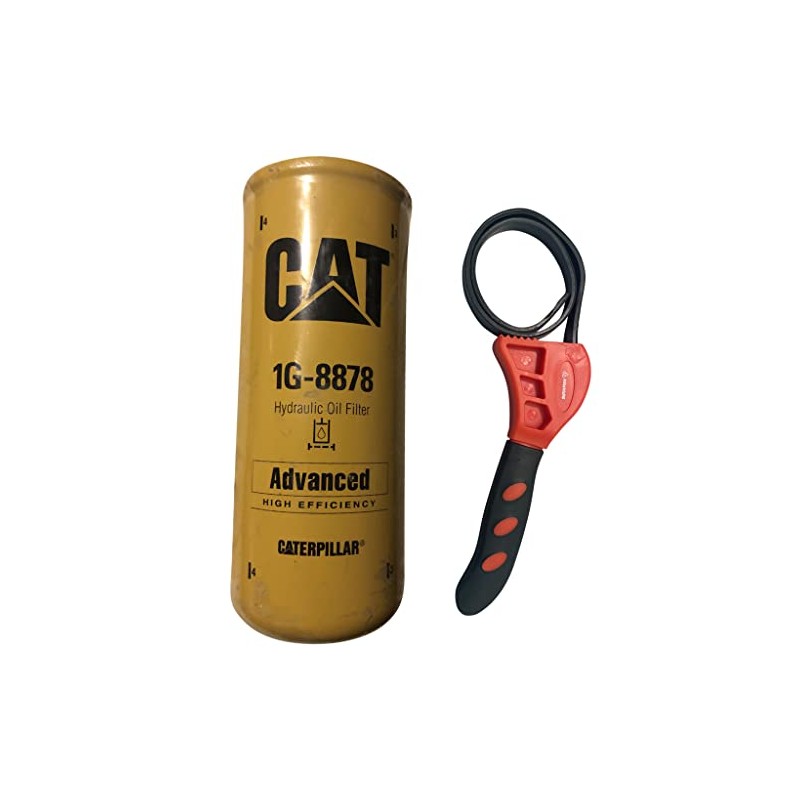 IndustrialHD IHD Strap Wrench Bundle w/Caterpillar 1G-8878 Hydraulic Oil Filter