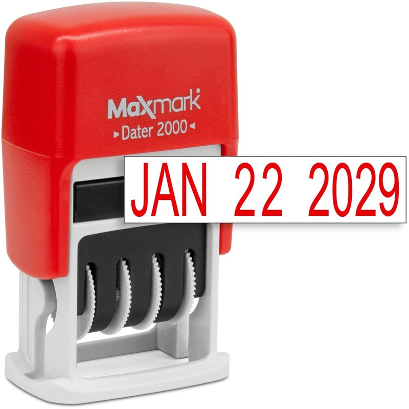 MaxMark 2000 Dater Self Inking Date Stamp - Red