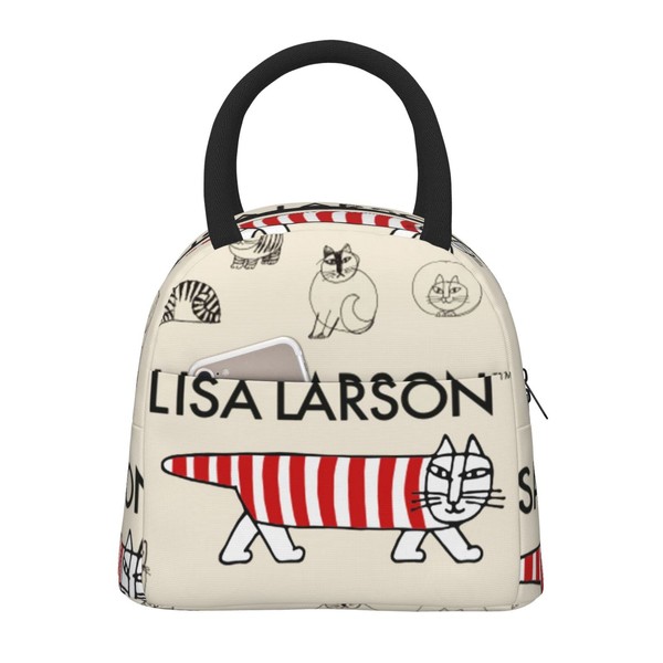 Lisa Larson Insulated Lunch Bag, Black Lunch Box, Thermal, Insulated