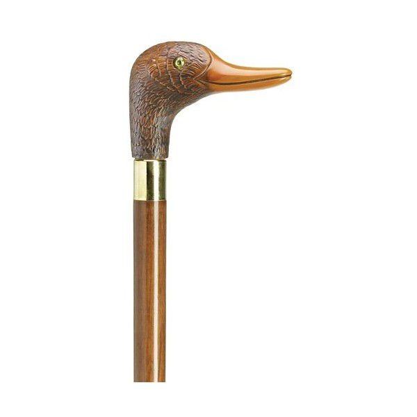 Walking Cane Men's Translucent Duck handle Brown with Brown Shaft. 36" long and 250 weight capacity