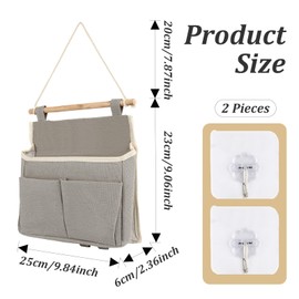 FAMCUCHE Pack of 2 Hanging Organisers, High Capacity Hanging Storage, Door Organiser, Hanging Organiser Bathroom with 2 Hooks, Foldable Linen Wall Organiser, Hanging for Home, Office, Dormitory,