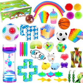 Sensory Fidget Toys Set 41 Pack, Party Favors Fidget Hand Toys for Adults and Kids, Sensory Fidget and Squeeze Widget for Relaxing Therapy - Perfect for ADHD Add Anxiety Autism