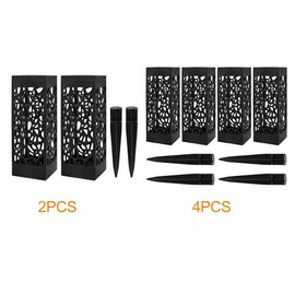 IUYYPU 4 Pack 12 Inch Grave Vases for Cemetery with Stake, Graveside Flower Holder, Memorial Day Grave Decorations Cemetery Vases for Grave for Graveyard Headstone Flower Marker (Black)