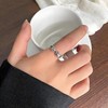 AIETUE Paw Print Ring, Silver Cat Cute Ring Adjustable Dainty