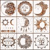 Zubebe 9 Pieces Mandala Sun and Moon Stencil Moon Sun