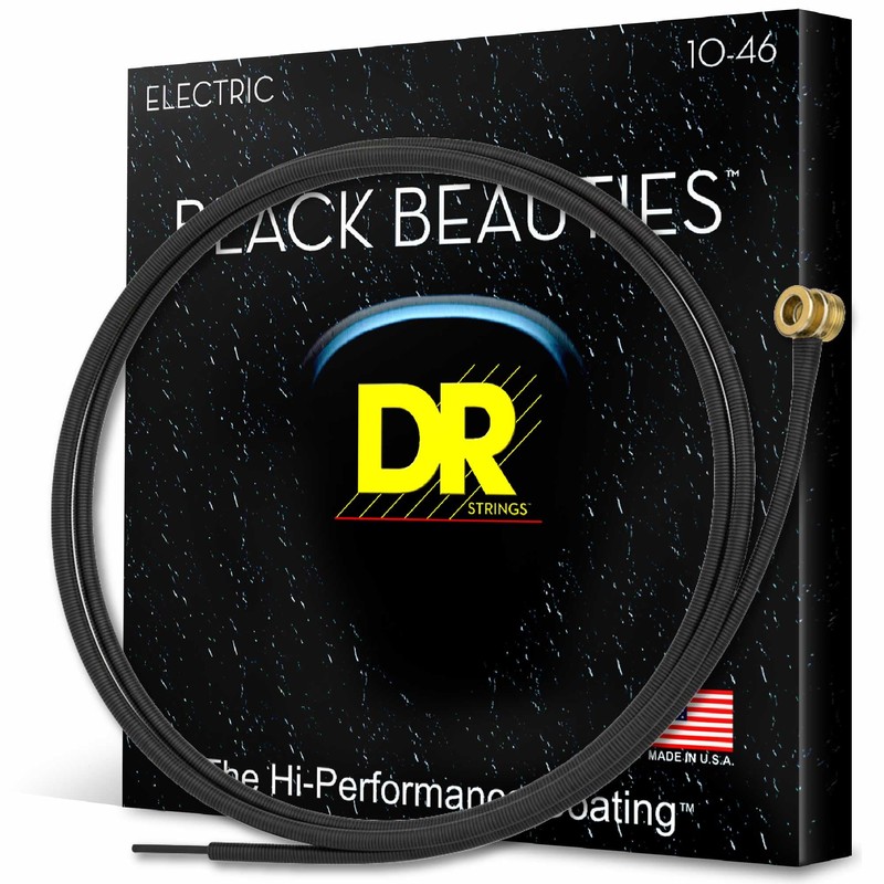 DR Strings BKE-10 Black Beauties K3 - Cuerdas para guitarra