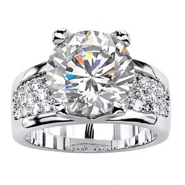 ASFKIPMF 925 Sterling Silver Shiny Gem Ring Cubic Zirconia Rings 18K White Gold Plated Cubic Zirconia Promise Eternity Ring for Women Fashion Cute White Gold Plated Ring Size L1/2