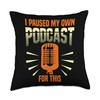 Hosting Podcaster Podcast Microphone Throw Pillow