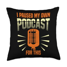 Hosting Podcaster Podcast Microphone Throw Pillow