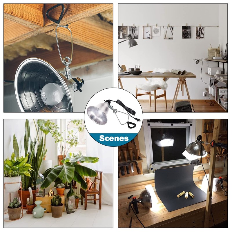 EP Clamp Lamp Light with Detachable 5.5 Inch Aluminum Reflector,